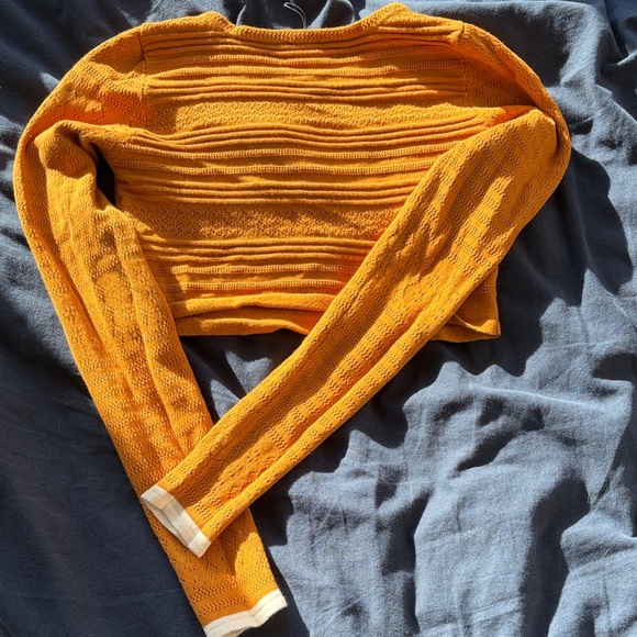 Free People Orange Long Sleeve Top - Picture 2 of 3